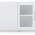 White Storage Cabinet With Glass Doors