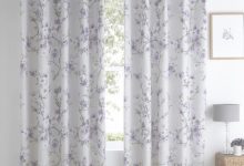 Lilac Eyelet Bedroom Curtains