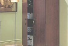 Wood Storage Cabinet With Locking Doors