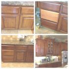 Staining Wood Cabinets Before And After
