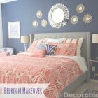 Navy And Coral Bedroom Decor