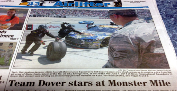 Go FAS Team Car #32 Ford Fusion  in the Dover Air Force Newspaper