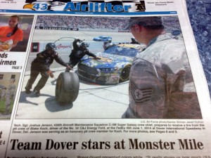Go FAS Team Car #32 Ford Fusion  in the Dover Air Force Newspaper